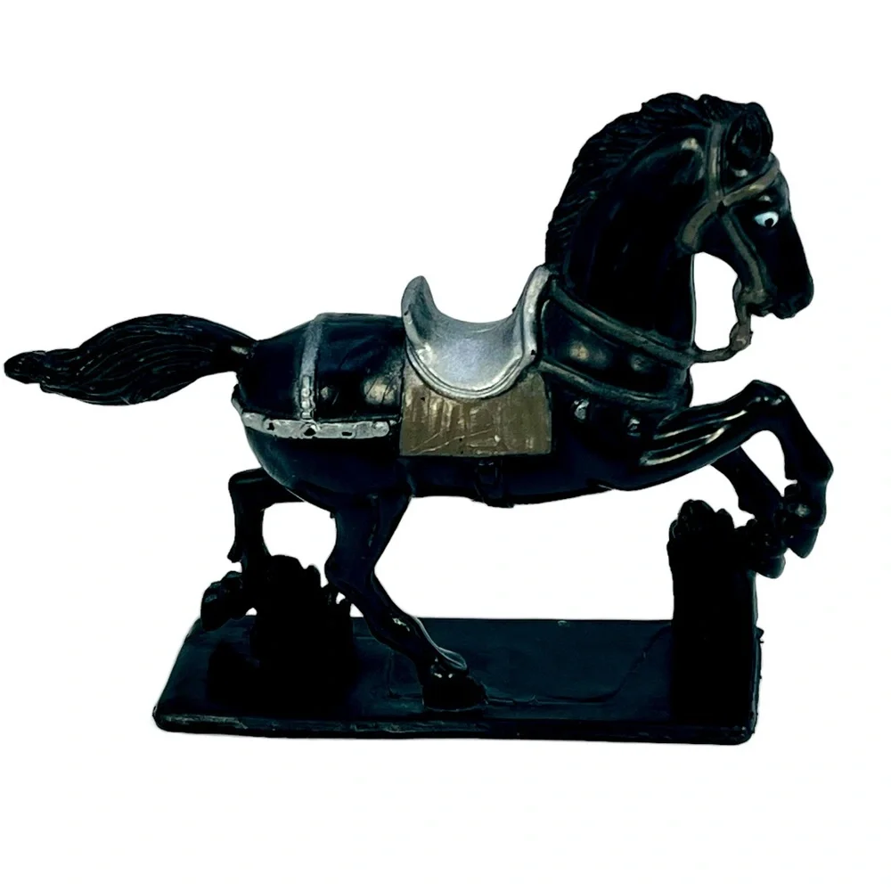 Fuliduo Toys Black Medieval Knight Horse On Stand 3.5